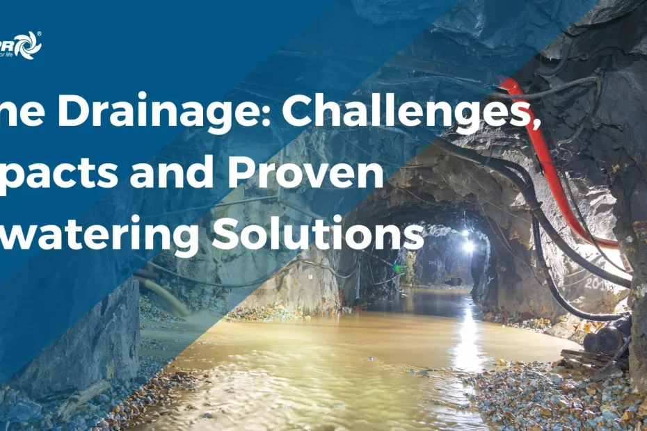 Flooded underground mine tunnel requiring dewatering to keep operations safe and productive.